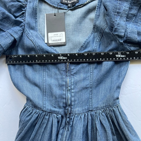 En Saison Pixie Mini Dress in Denim Size XS NWT - Picture 5 of 7